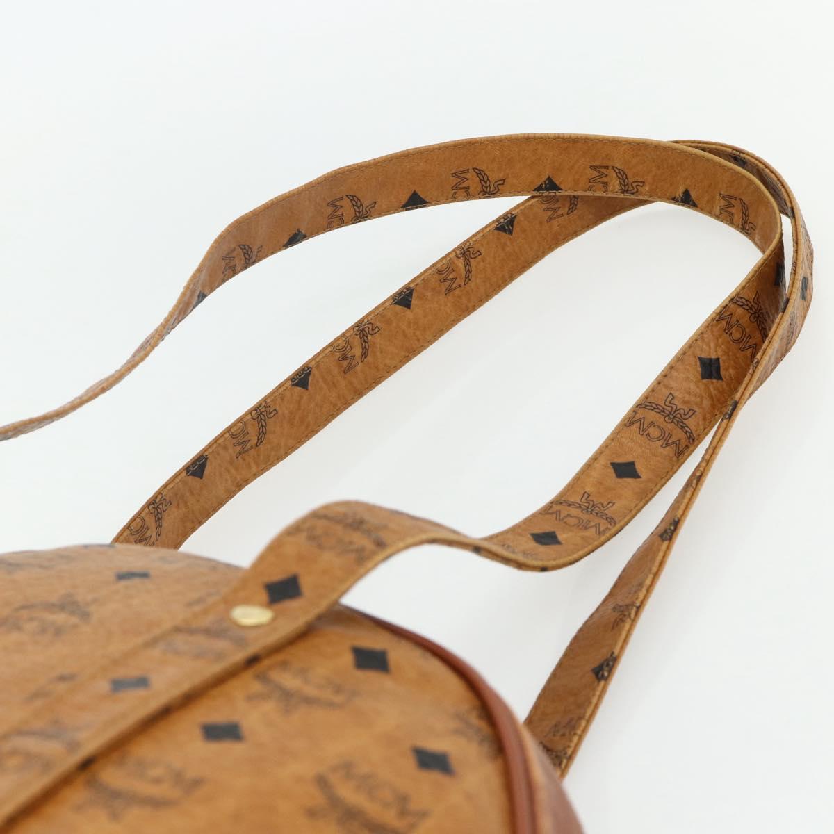 MCM Vicetos Logogram Shoulder Bag PVC Leather Brown Gold Auth ka4183A
