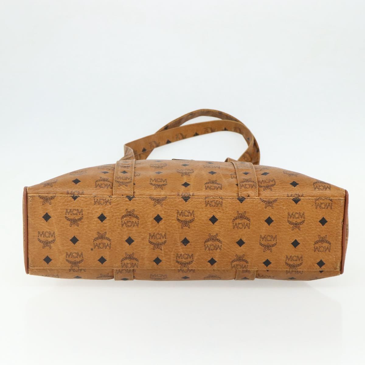 MCM Vicetos Logogram Shoulder Bag PVC Leather Brown Gold Auth ka4183A