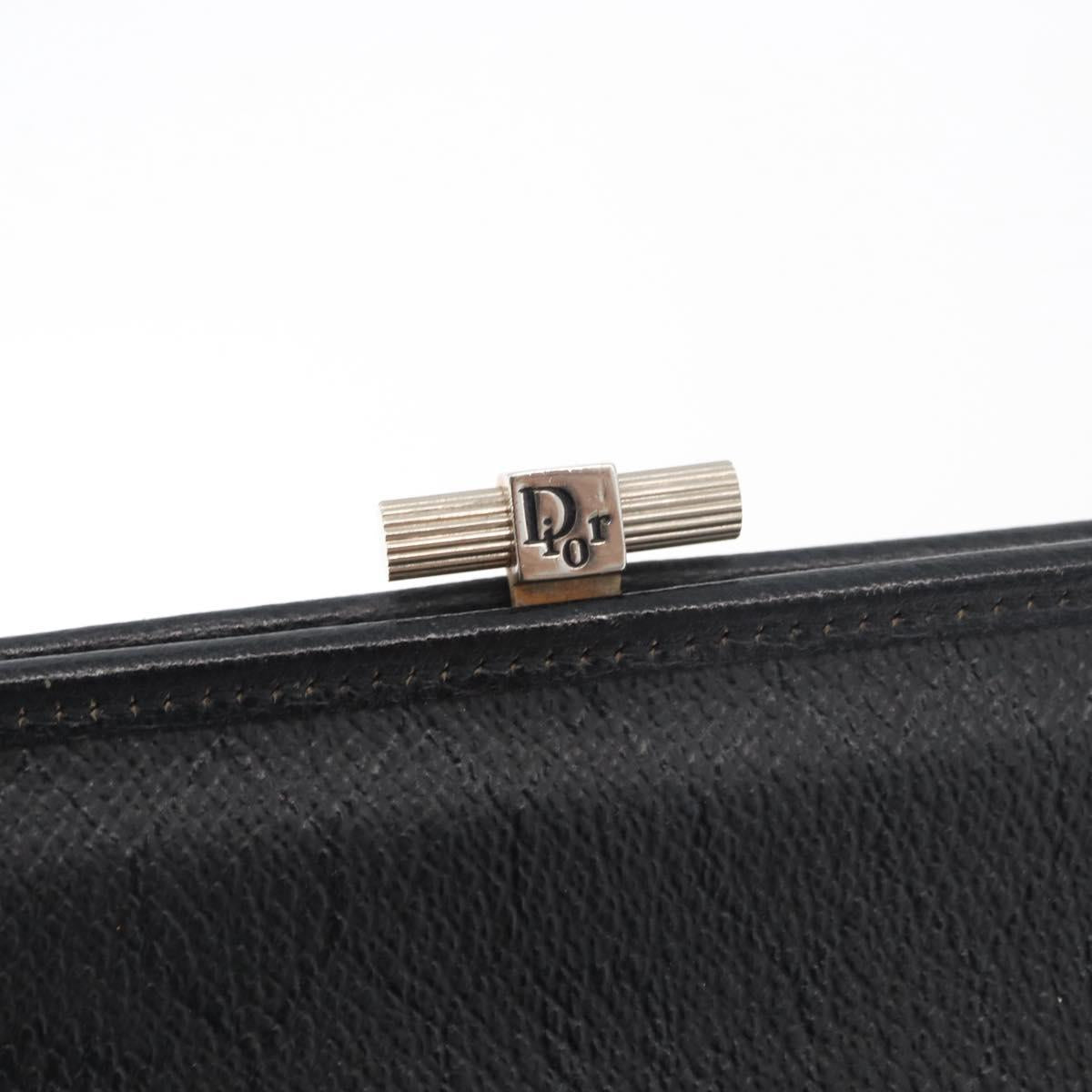 Christian Dior Honeycomb Canvas Shoulder Bag PVC Black Gold Auth ka4185