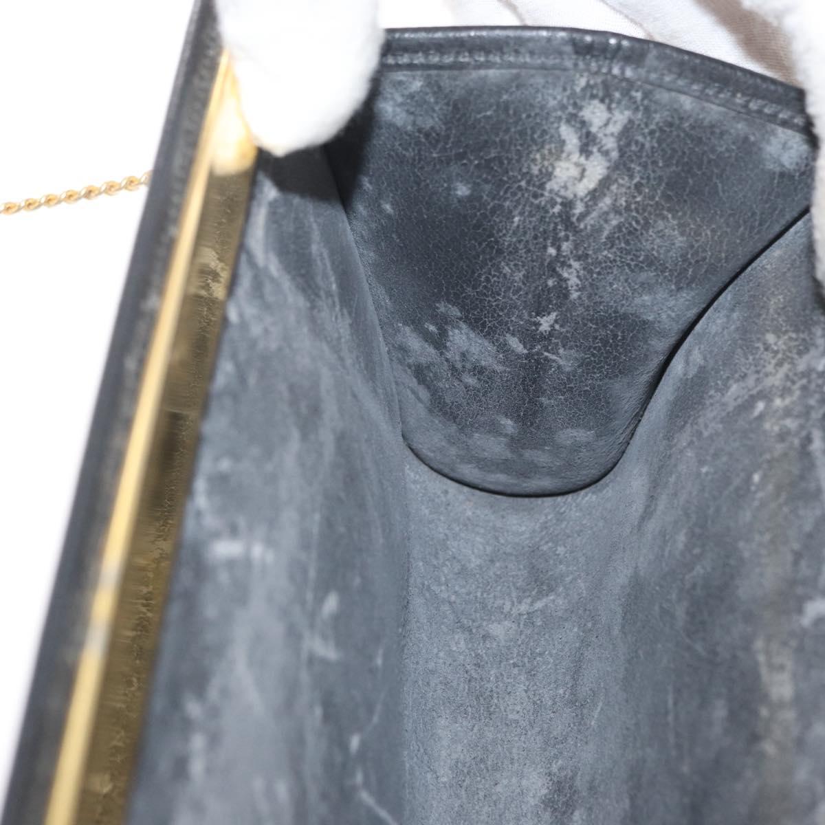 Christian Dior Honeycomb Canvas Shoulder Bag PVC Black Gold Auth ka4185