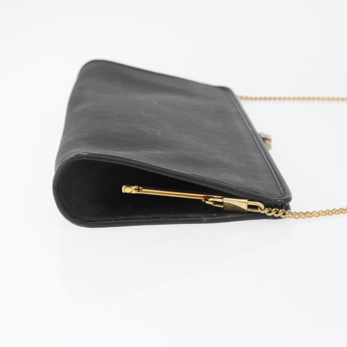 Christian Dior Honeycomb Canvas Shoulder Bag PVC Black Gold Auth ka4185
