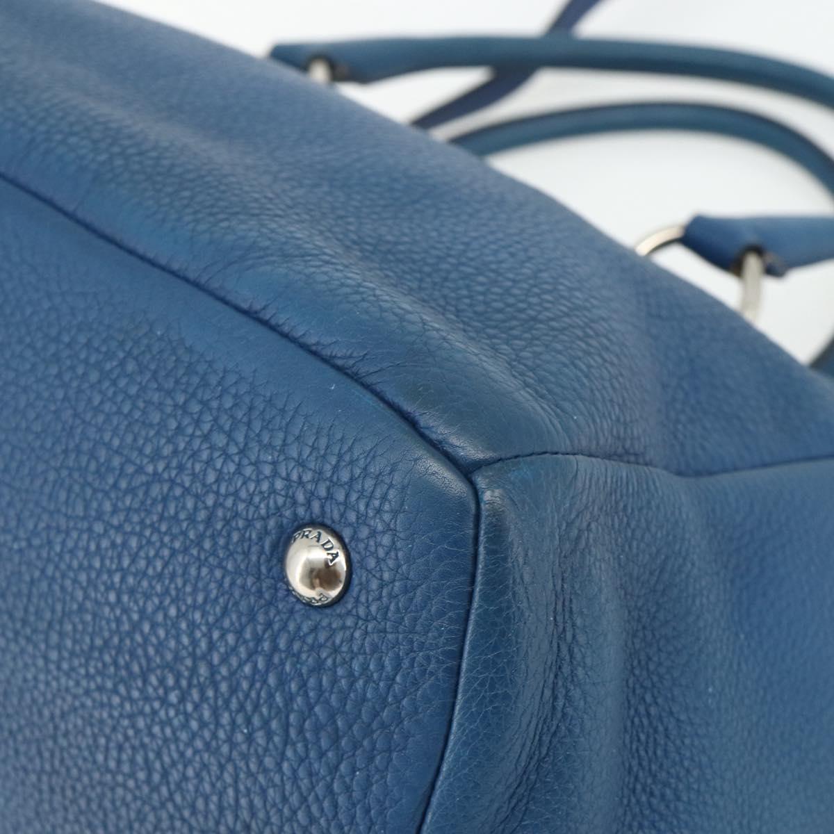 PRADA Hand Bag Vitterodino 2way Blue Silver Auth ka4188A