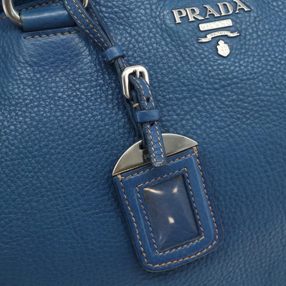 PRADA Hand Bag Vitterodino 2way Blue Silver Auth ka4188A