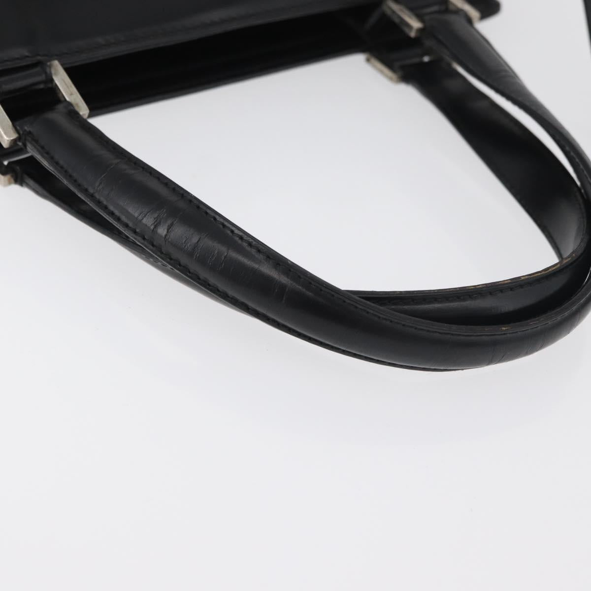 Salvatore Ferragamo Gancini Hand Bag Leather 2way Black Silver Auth ka4192