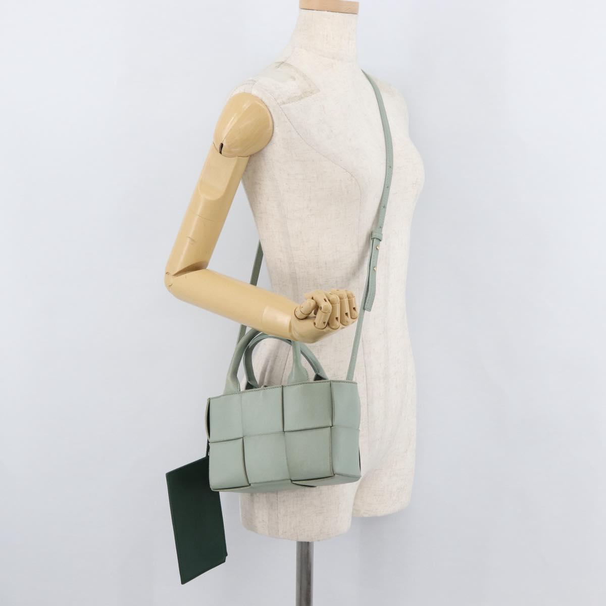 BOTTEGA VENETA MAXI INTRECCIATO Arcomini Bag 2way Pastel Green Auth ka4195A