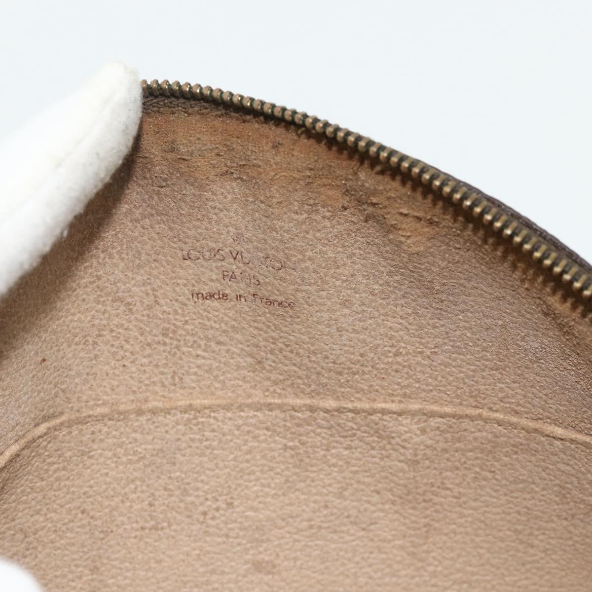 LOUIS VUITTON Monogram Trousse Demi Ronde Cosmetic Pouch M47520 LV Auth ka4196