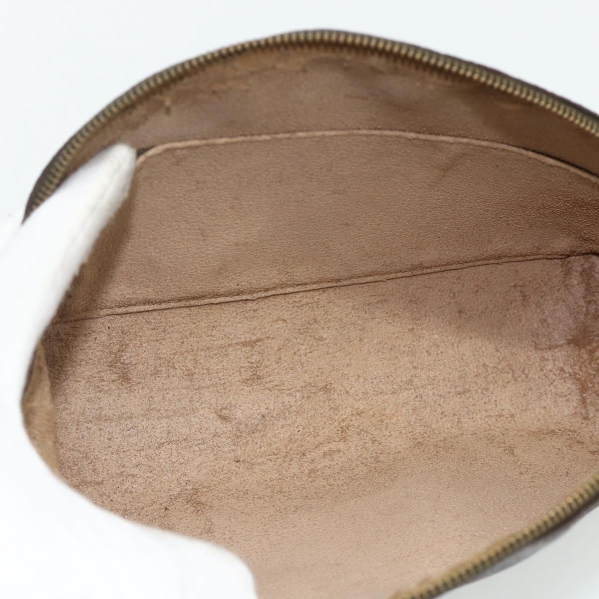 LOUIS VUITTON Monogram Trousse Demi Ronde Cosmetic Pouch M47520 LV Auth ka4196