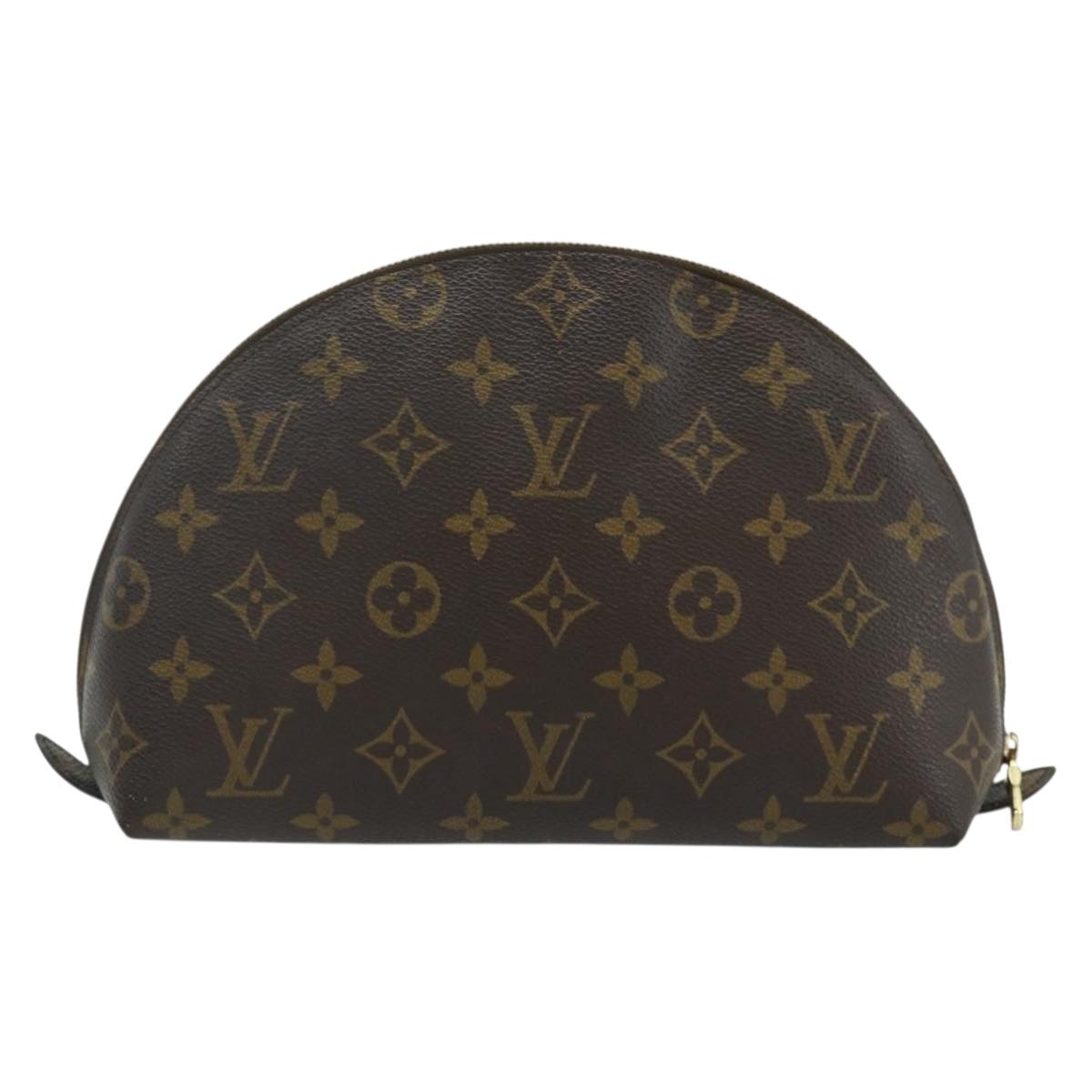 LOUIS VUITTON Monogram Trousse Demi Ronde Cosmetic Pouch M47520 LV Auth ka4196
