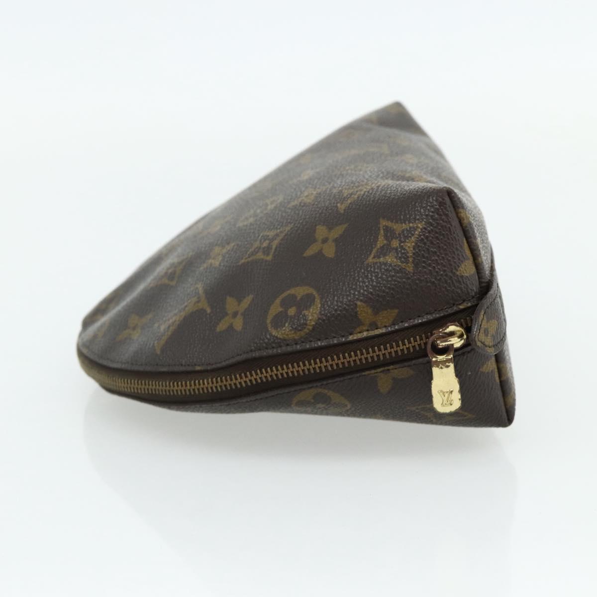 LOUIS VUITTON Monogram Trousse Demi Ronde Cosmetic Pouch M47520 LV Auth ka4196
