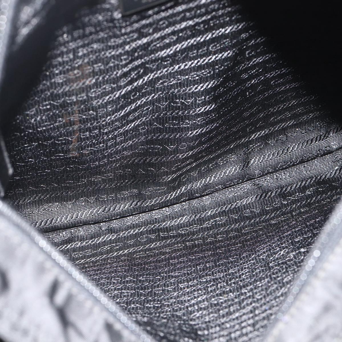 PRADA Shoulder Bag Nylon Black Silver Auth ka4203A