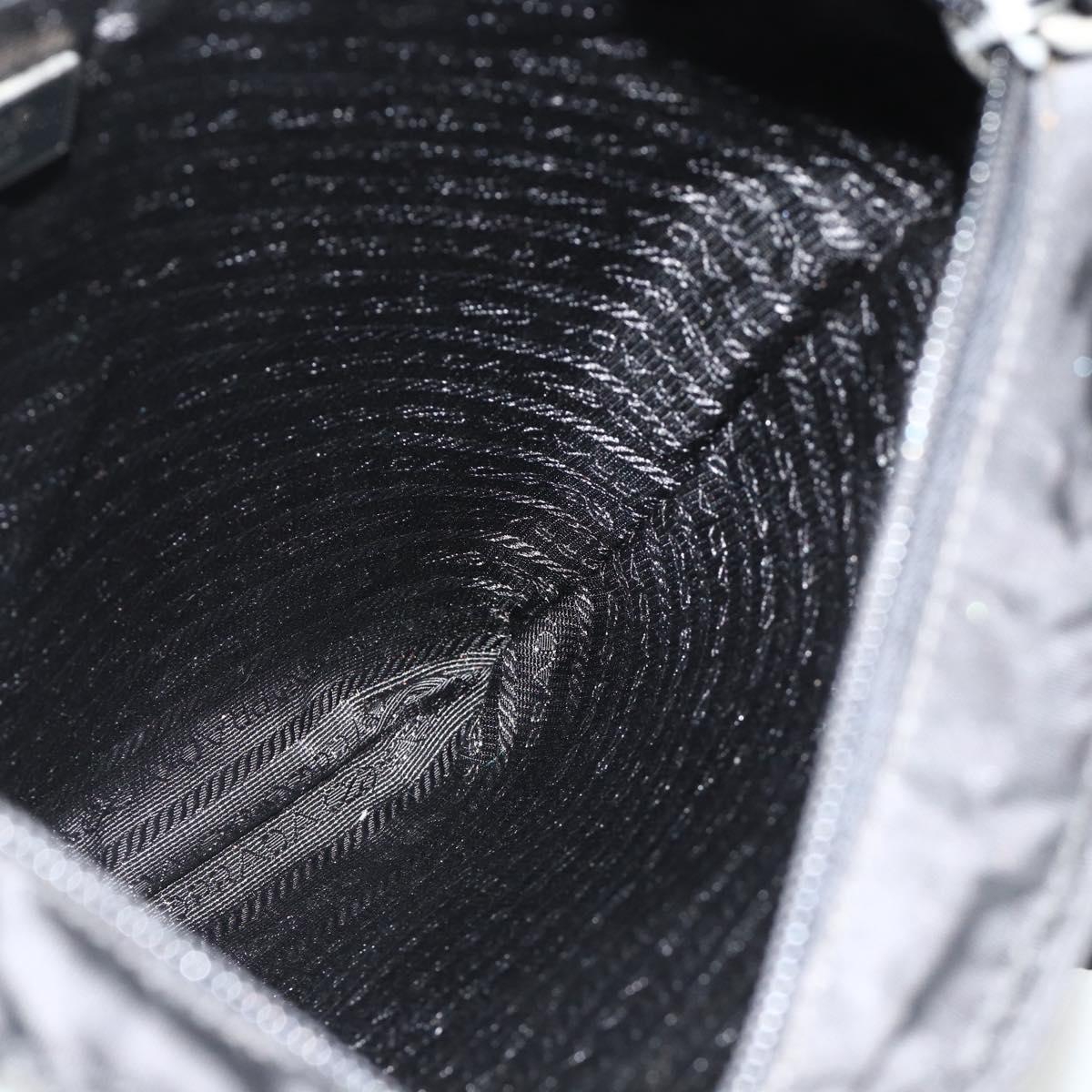 PRADA Shoulder Bag Nylon Black Silver Auth ka4203A
