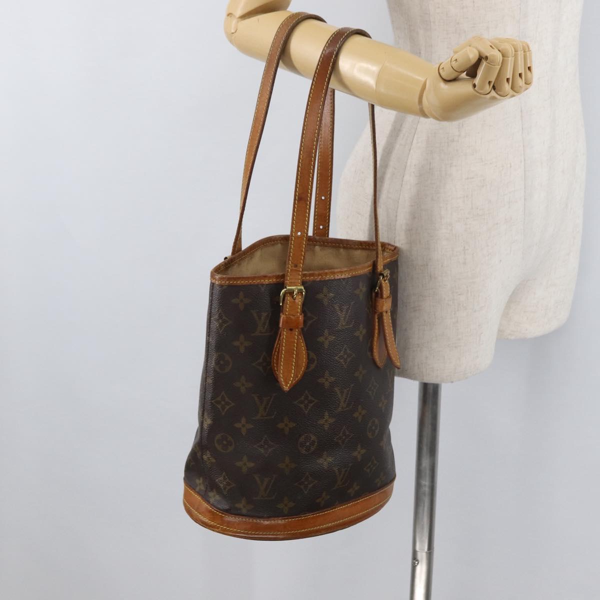 LOUIS VUITTON Monogram Bucket PM Shoulder Bag M42238 LV Auth ka4204