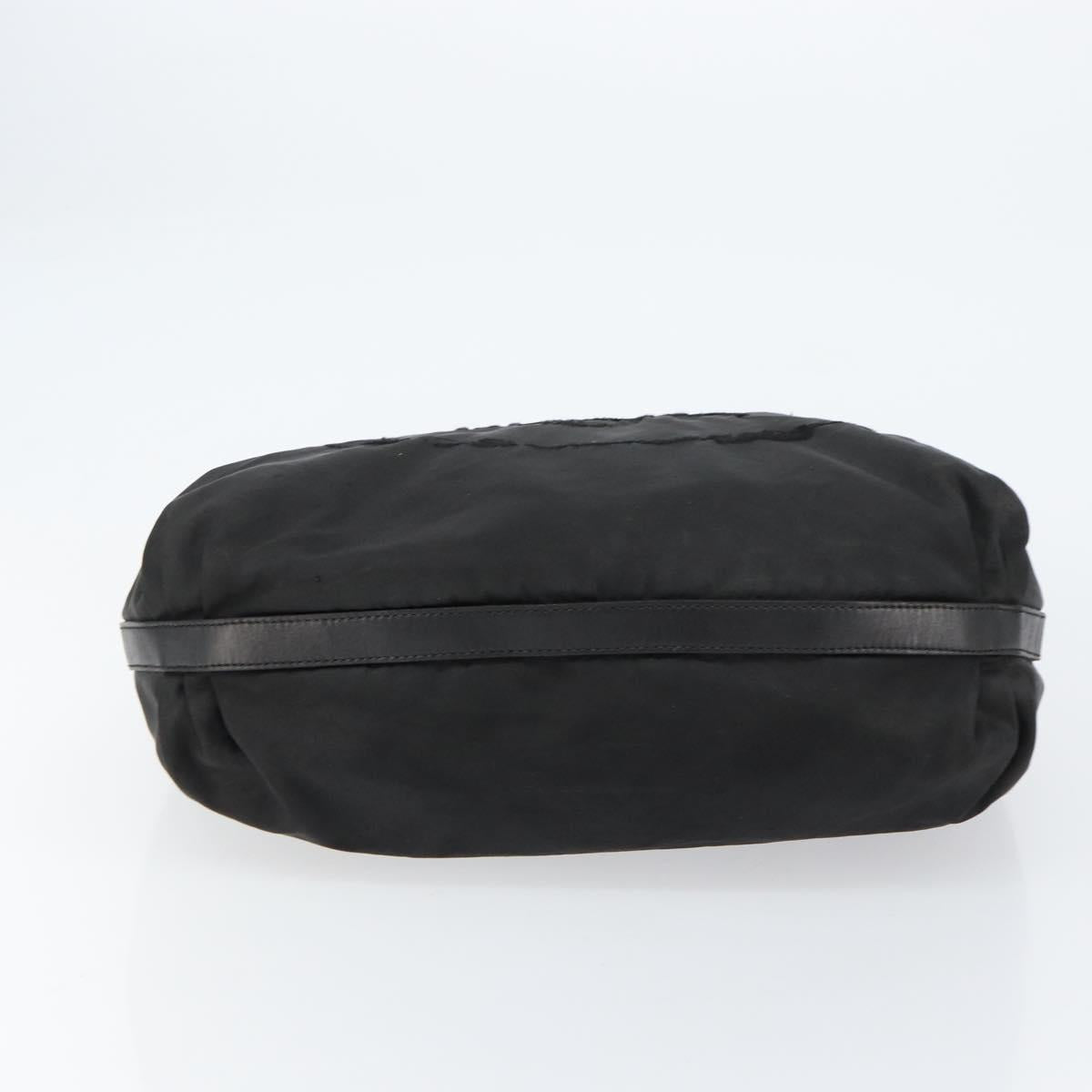 PRADA Shoulder Bag Nylon Black Silver Auth ka421