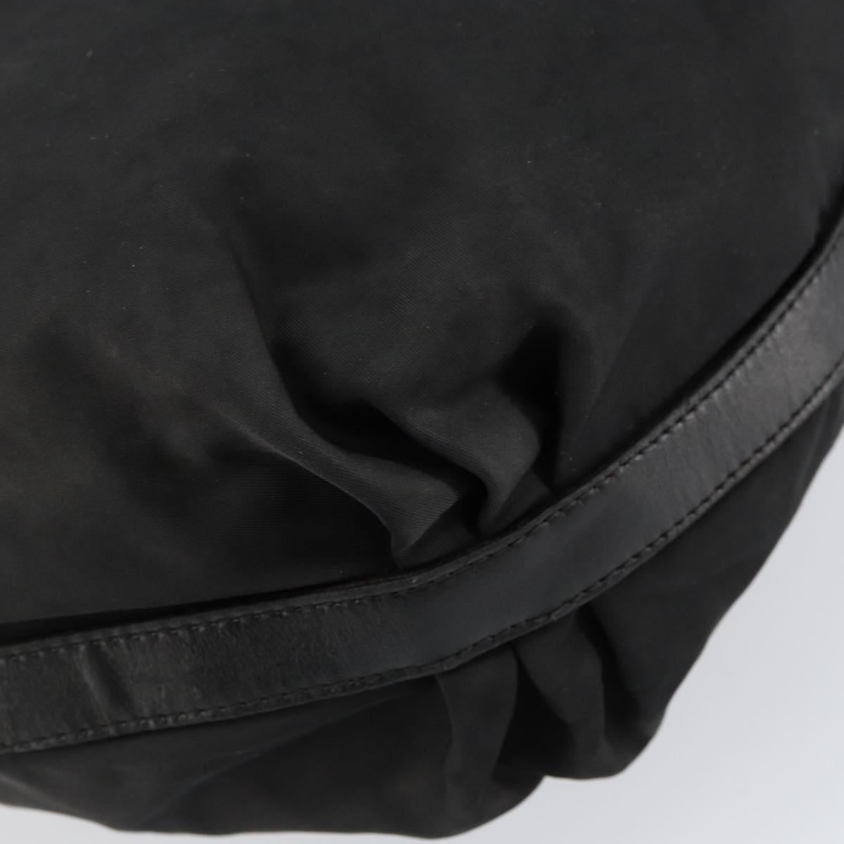 PRADA Shoulder Bag Nylon Black Silver Auth ka421