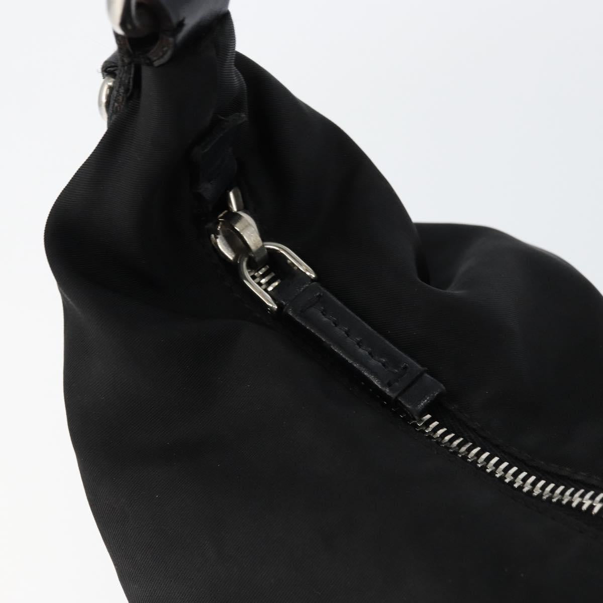 PRADA Shoulder Bag Nylon Black Silver Auth ka421