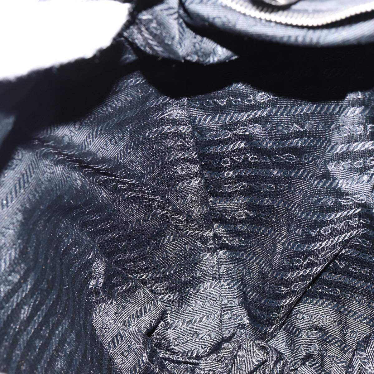 PRADA Shoulder Bag Nylon Black Silver Auth ka421