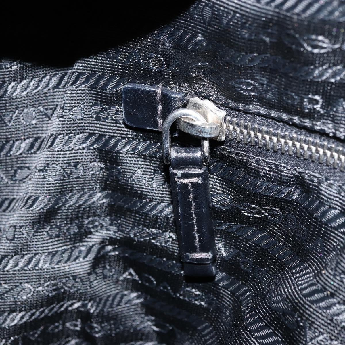 PRADA Shoulder Bag Nylon Black Silver Auth ka421