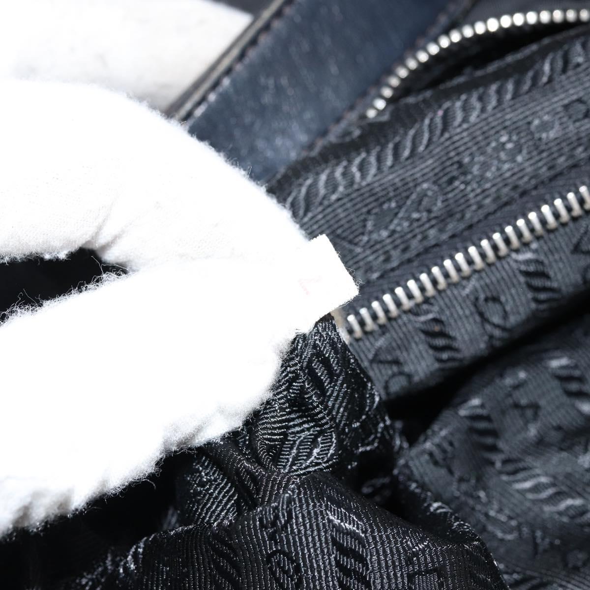 PRADA Shoulder Bag Nylon Black Silver Auth ka421