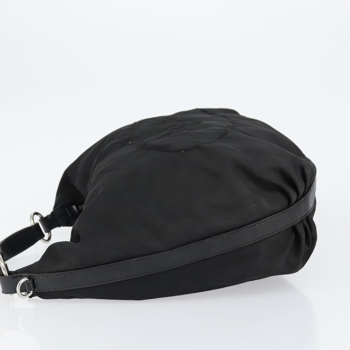 PRADA Shoulder Bag Nylon Black Silver Auth ka421