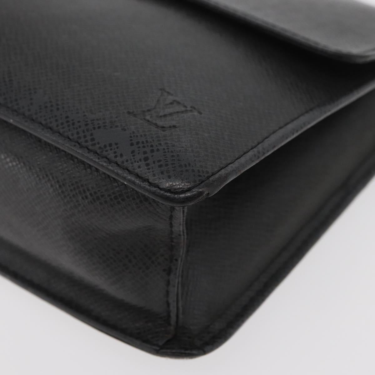 LOUIS VUITTON Taiga Selenga Clutch Bag Ardoise M30782 LV Auth ka4213