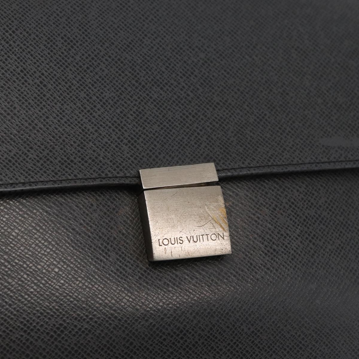 LOUIS VUITTON Taiga Selenga Clutch Bag Ardoise M30782 LV Auth ka4213