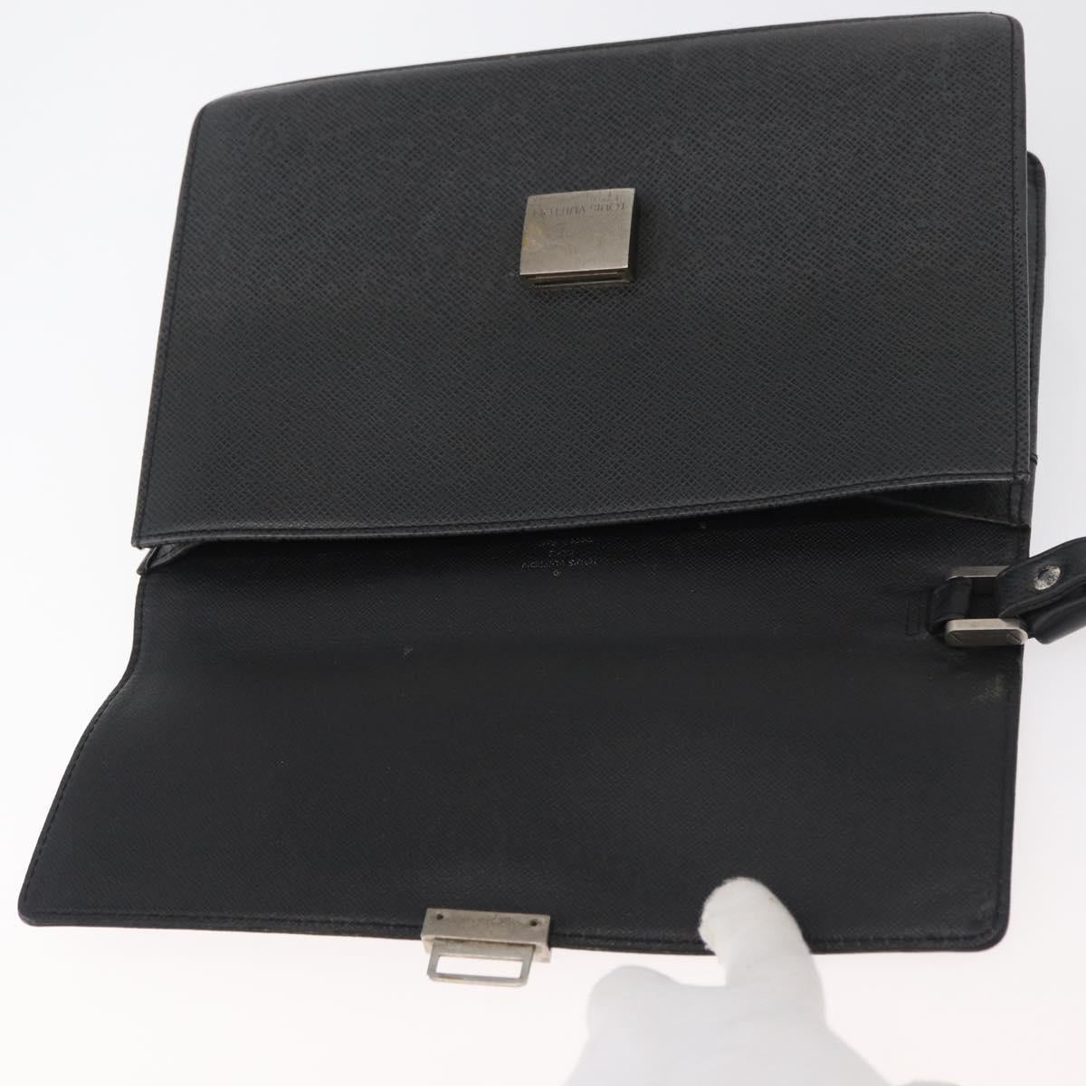 LOUIS VUITTON Taiga Selenga Clutch Bag Ardoise M30782 LV Auth ka4213