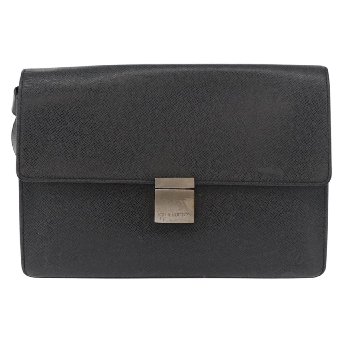 LOUIS VUITTON Taiga Selenga Clutch Bag Ardoise M30782 LV Auth ka4213