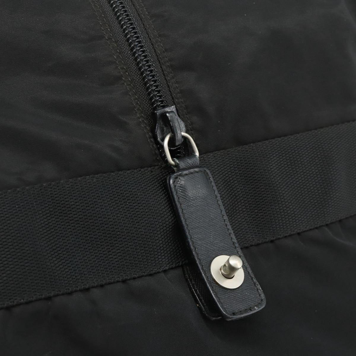 PRADA Boston Bag Nylon Black Silver Auth ka4221A