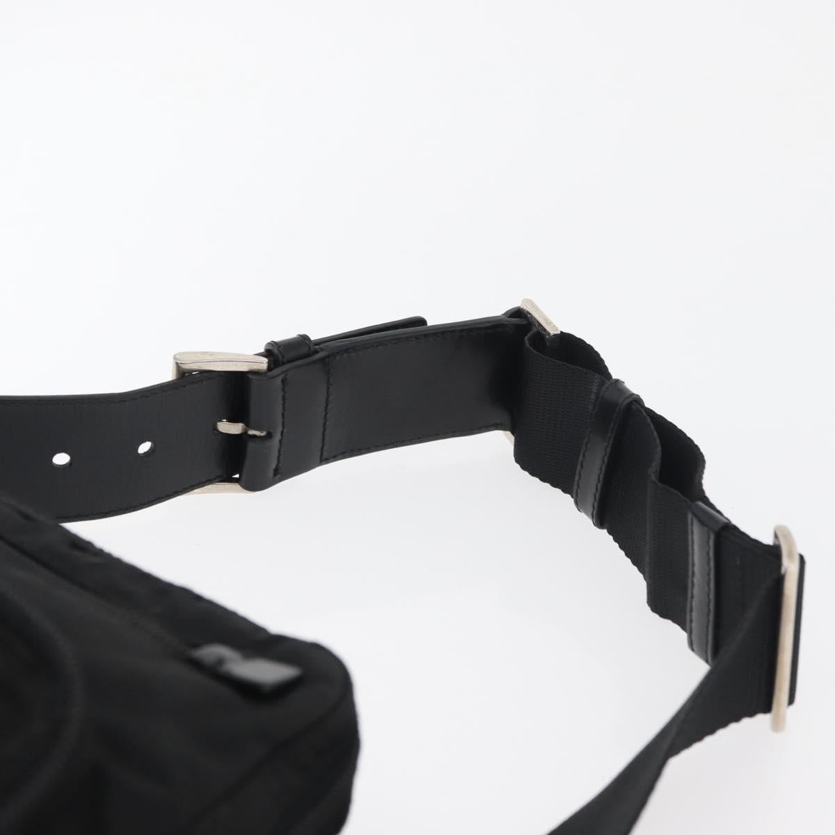 PRADA Body Bag Nylon Black Silver Auth ka4222A