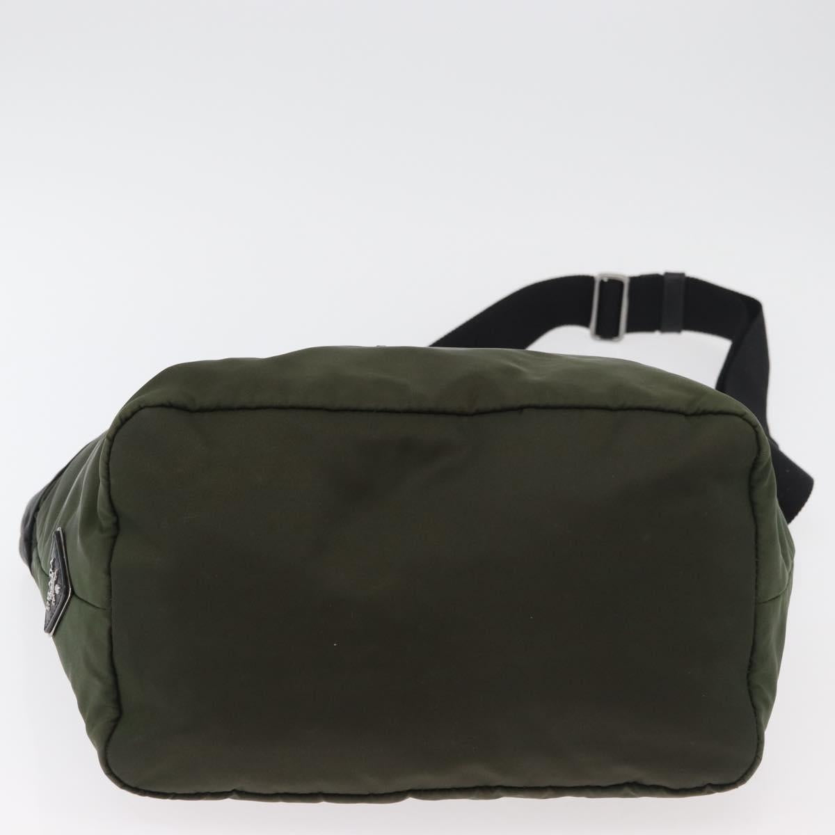 PRADA Hand Bag Nylon 2way Green Silver black Auth ka4229A