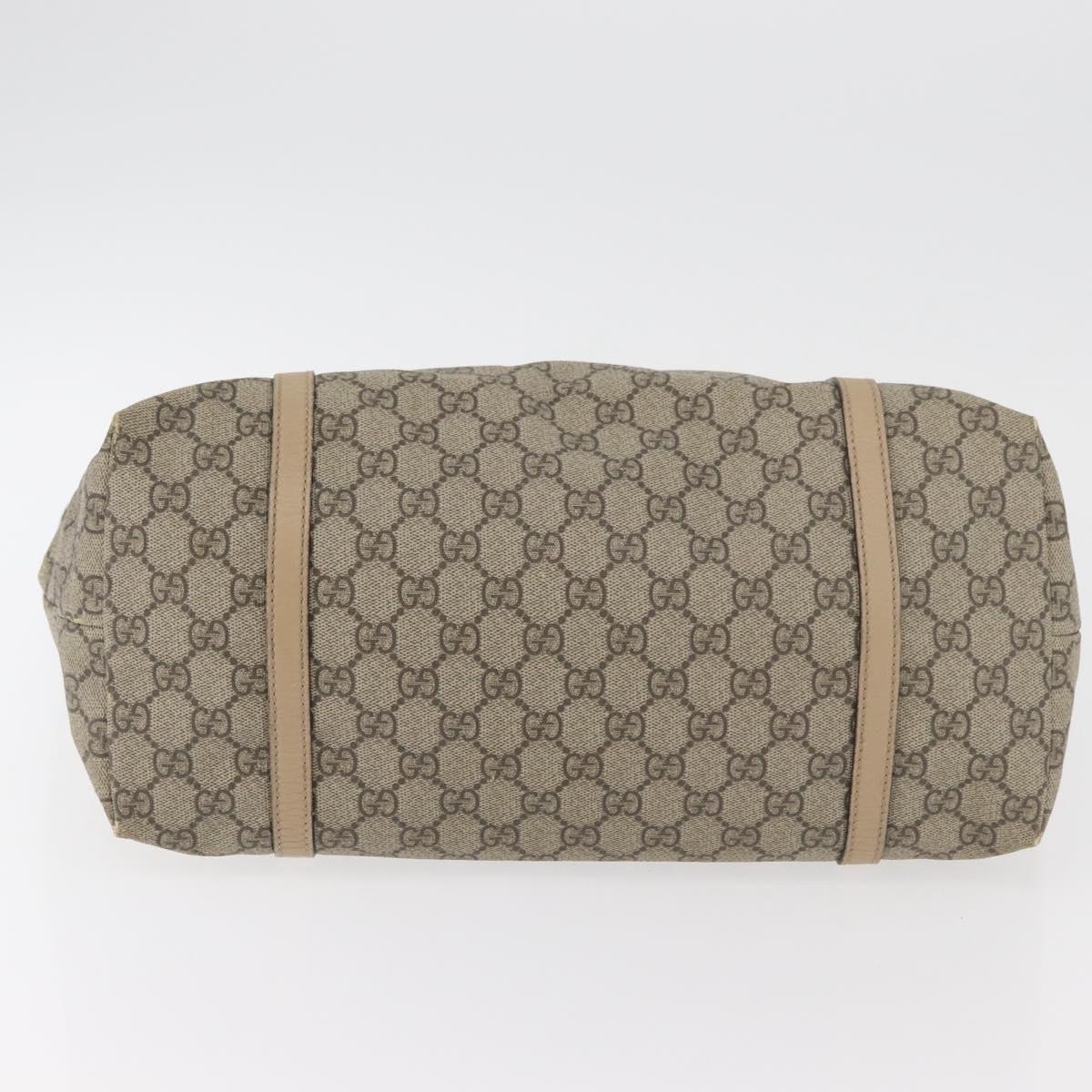 GUCCI GG Supreme Tote Bag PVC Beige Gold 309613 Auth ka4230