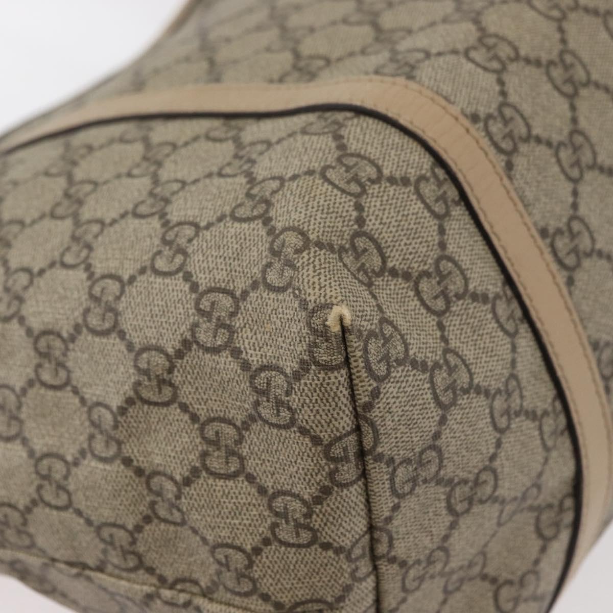 GUCCI GG Supreme Tote Bag PVC Beige Gold 309613 Auth ka4230