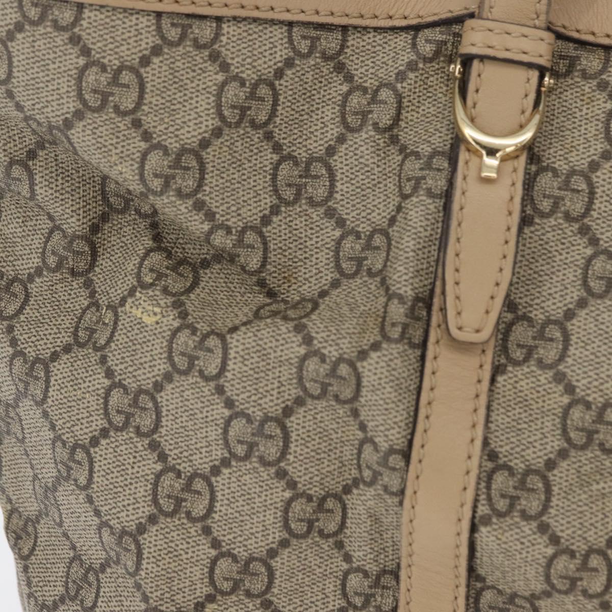 GUCCI GG Supreme Tote Bag PVC Beige Gold 309613 Auth ka4230