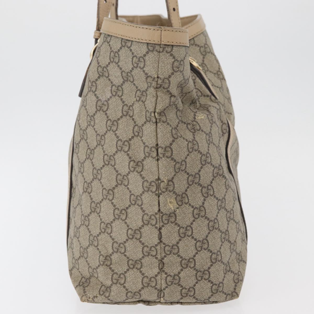 GUCCI GG Supreme Tote Bag PVC Beige Gold 309613 Auth ka4230