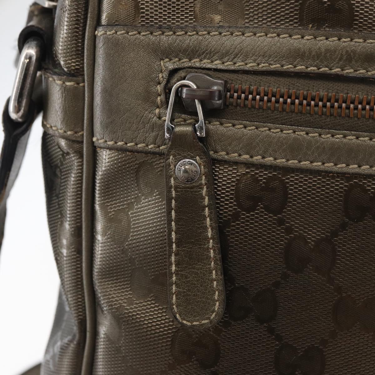 GUCCI GG Implementation Shoulder Bag PVC Bronze Silver 201448 Auth ka4233