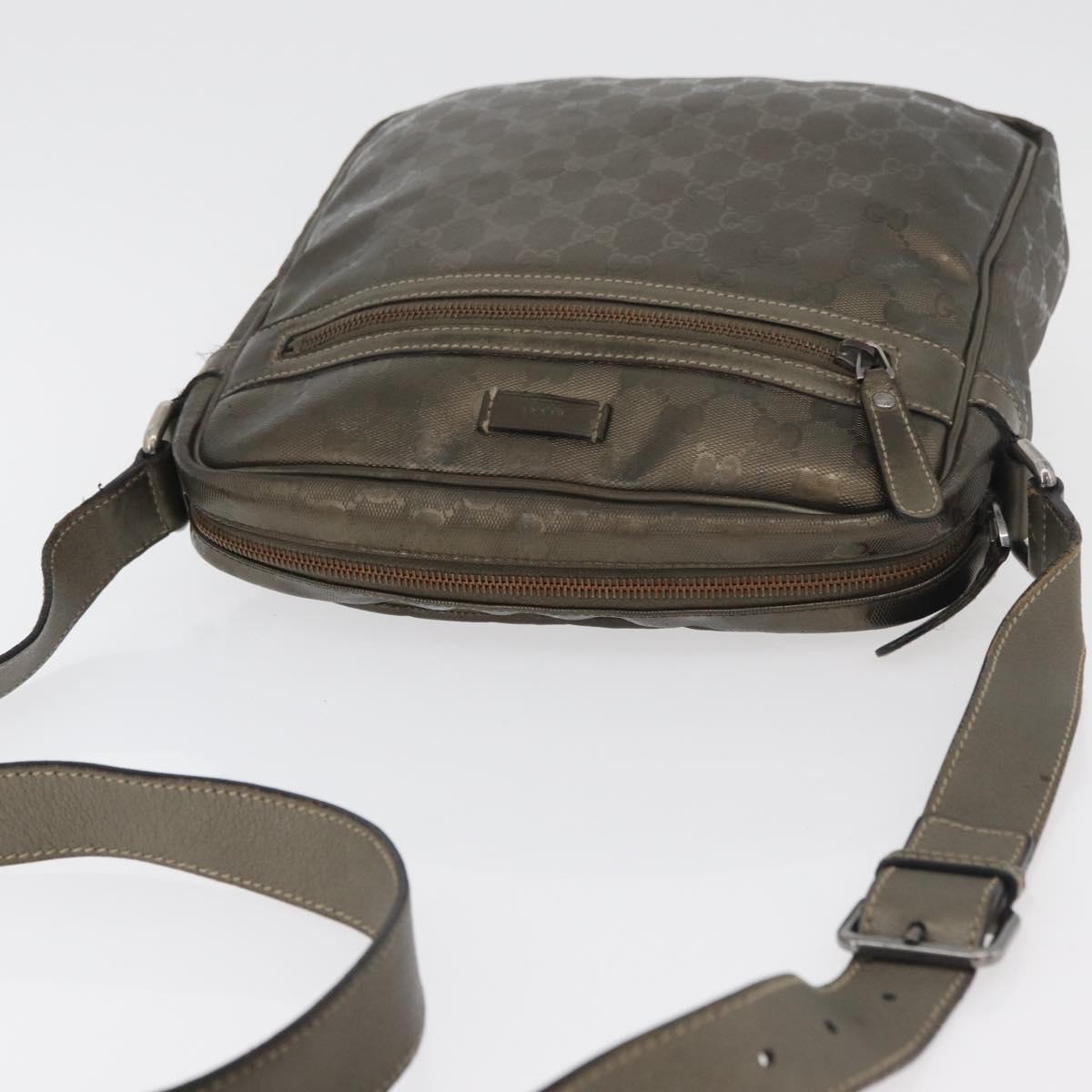 GUCCI GG Implementation Shoulder Bag PVC Bronze Silver 201448 Auth ka4233
