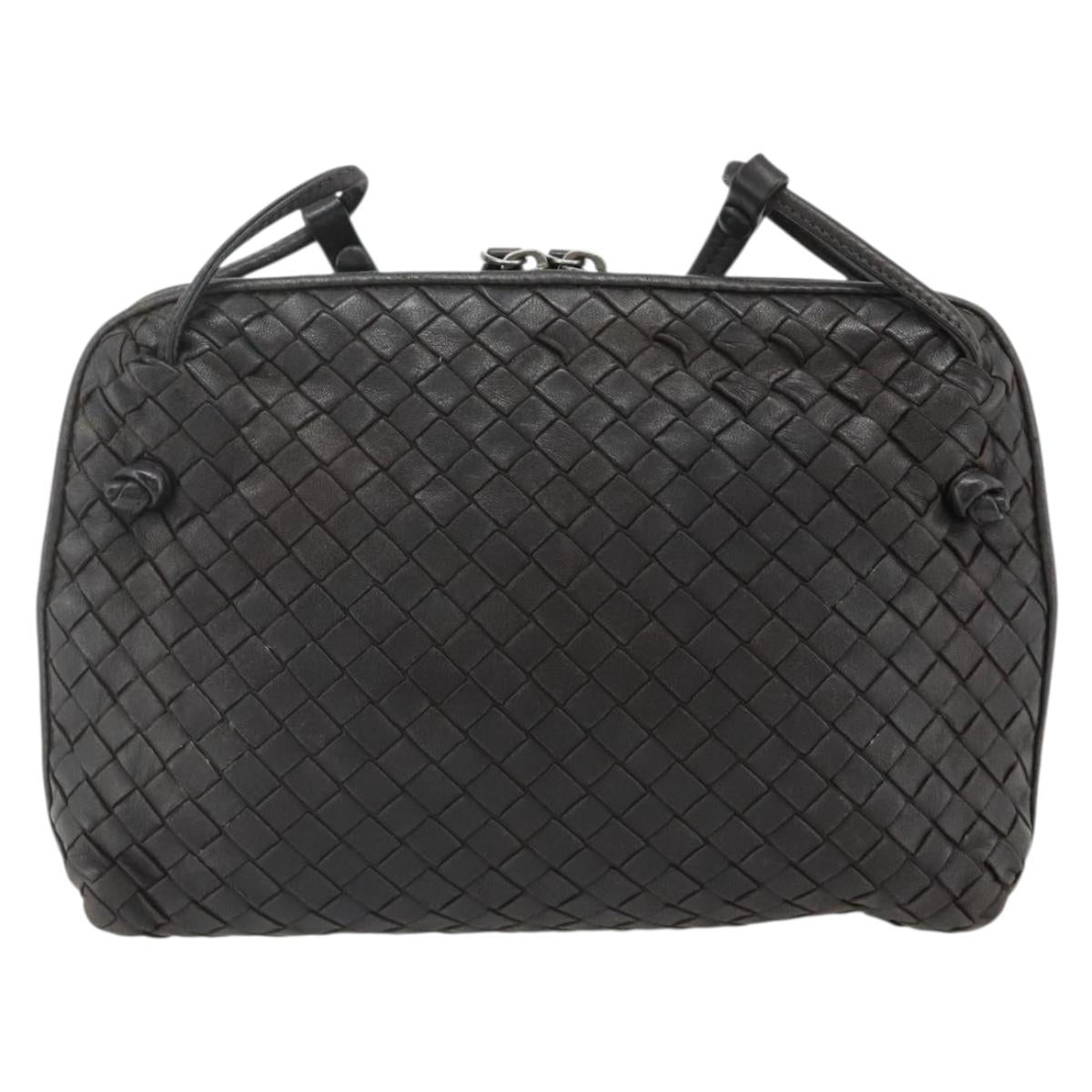 BOTTEGA VENETA INTRECCIATO Shoulder Bag Leather Brown Auth ka4234A