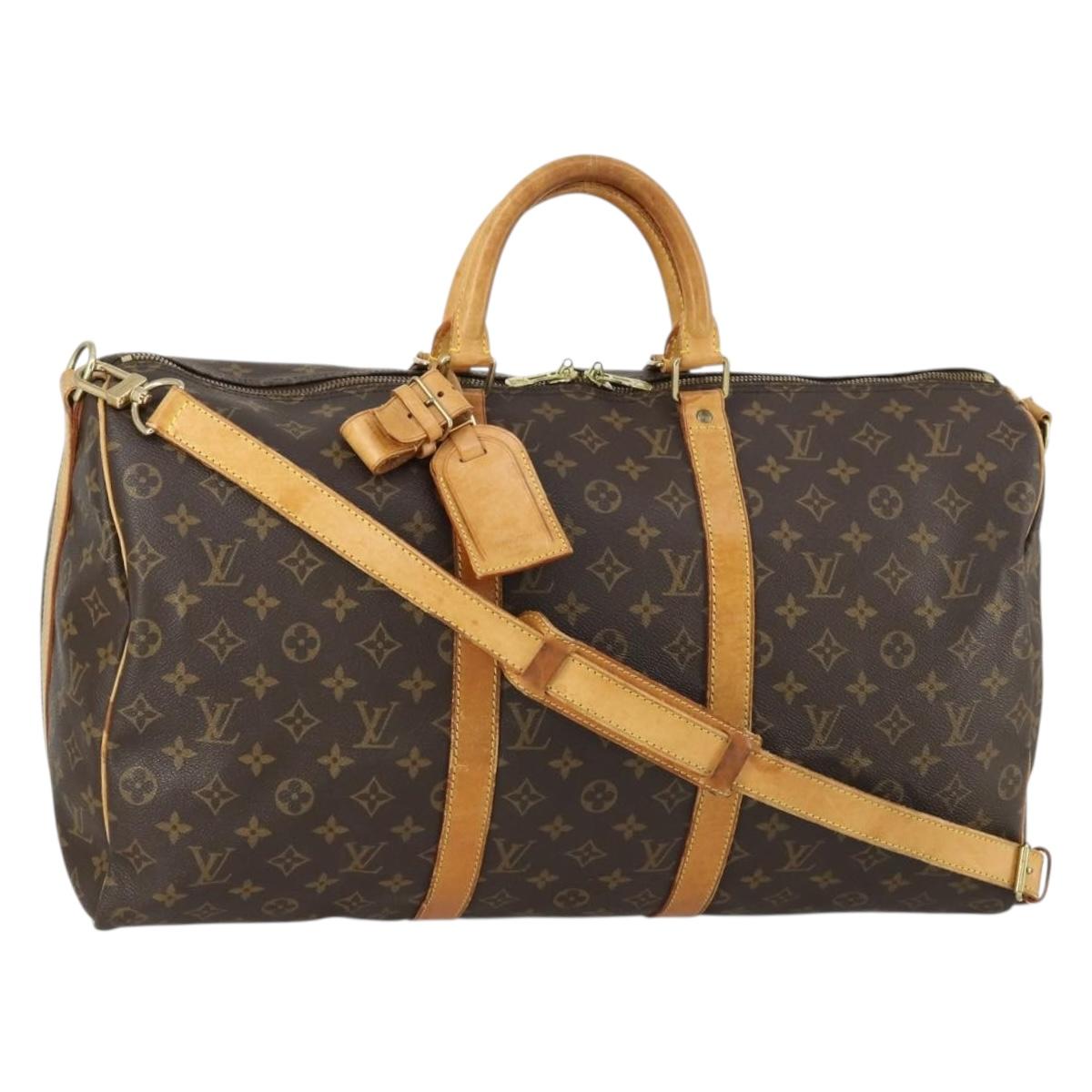 LOUIS VUITTON Monogram Keepall Bandouliere 50 Boston Bag M41416 LV Auth ka425