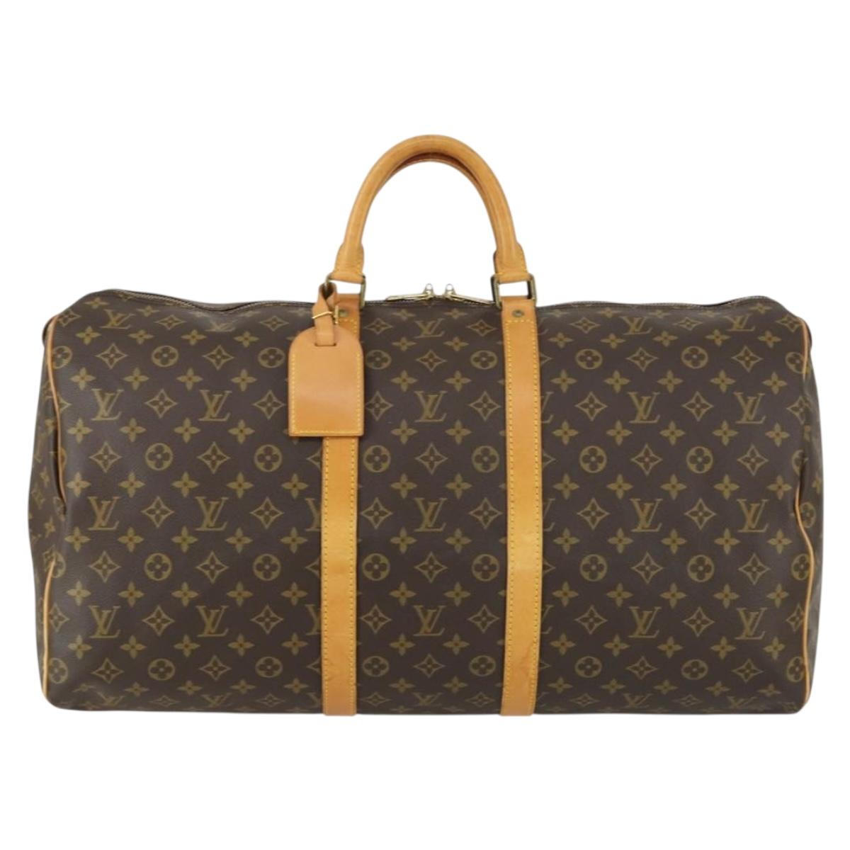 LOUIS VUITTON Monogram Keepall 55 Boston Bag M41424 LV Auth ka426