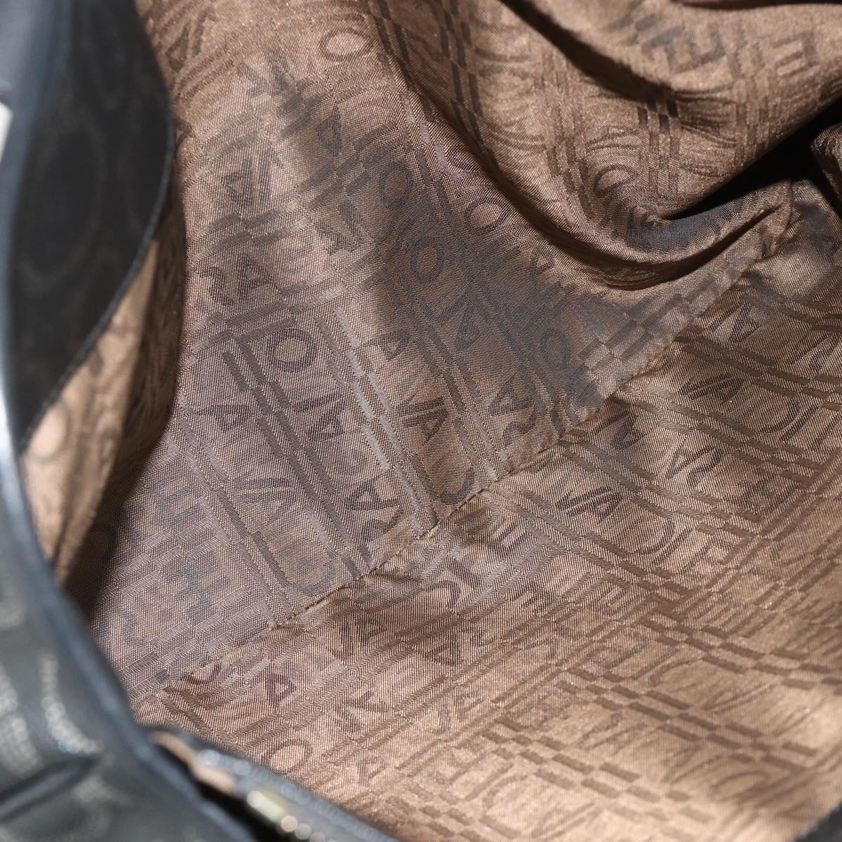 Salvatore Ferragamo Gancini Tote Bag Leather Black Silver Auth ka4260