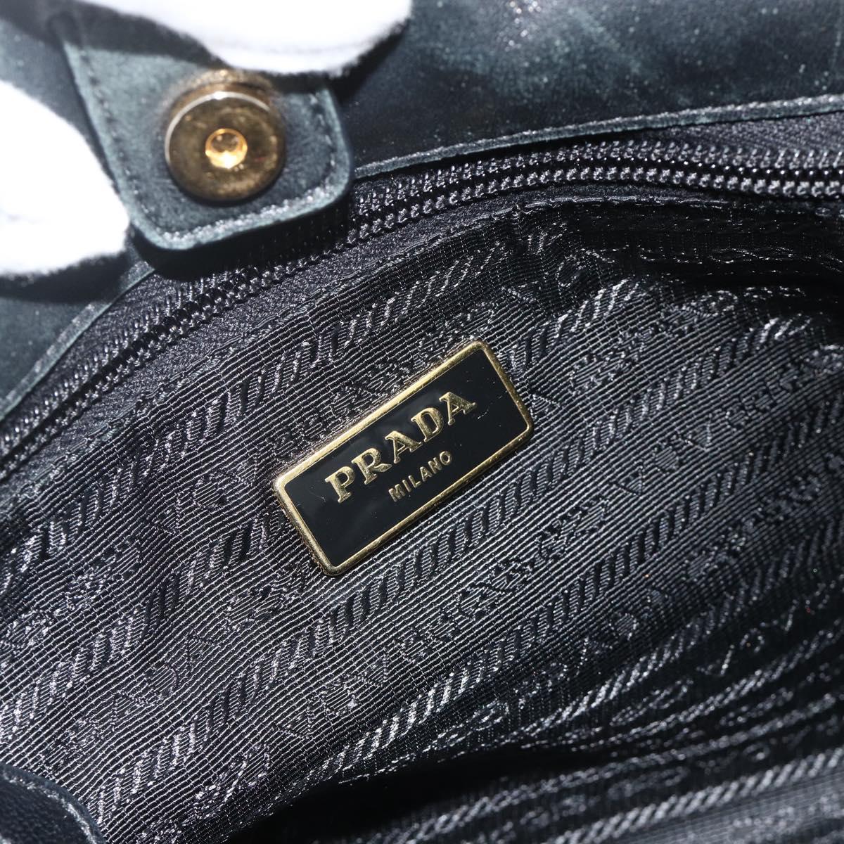 PRADA Hand Bag Nylon 2way Black Gold Auth ka4261