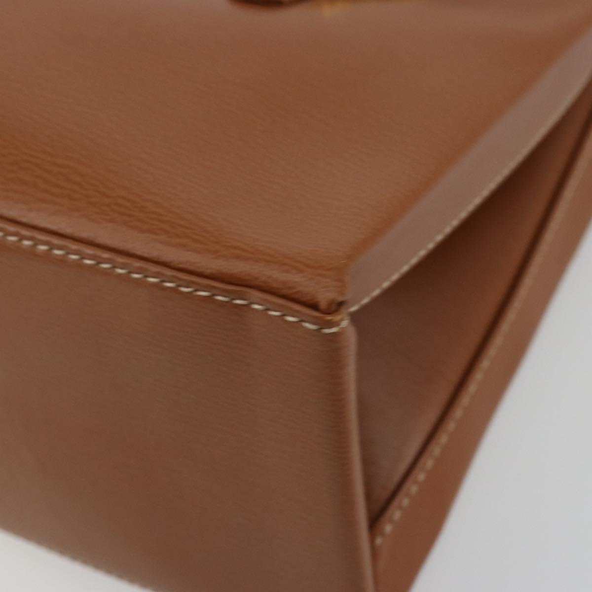 LOEWE Velazquez Shoulder Bag Leather Brown Gold Auth ka4263