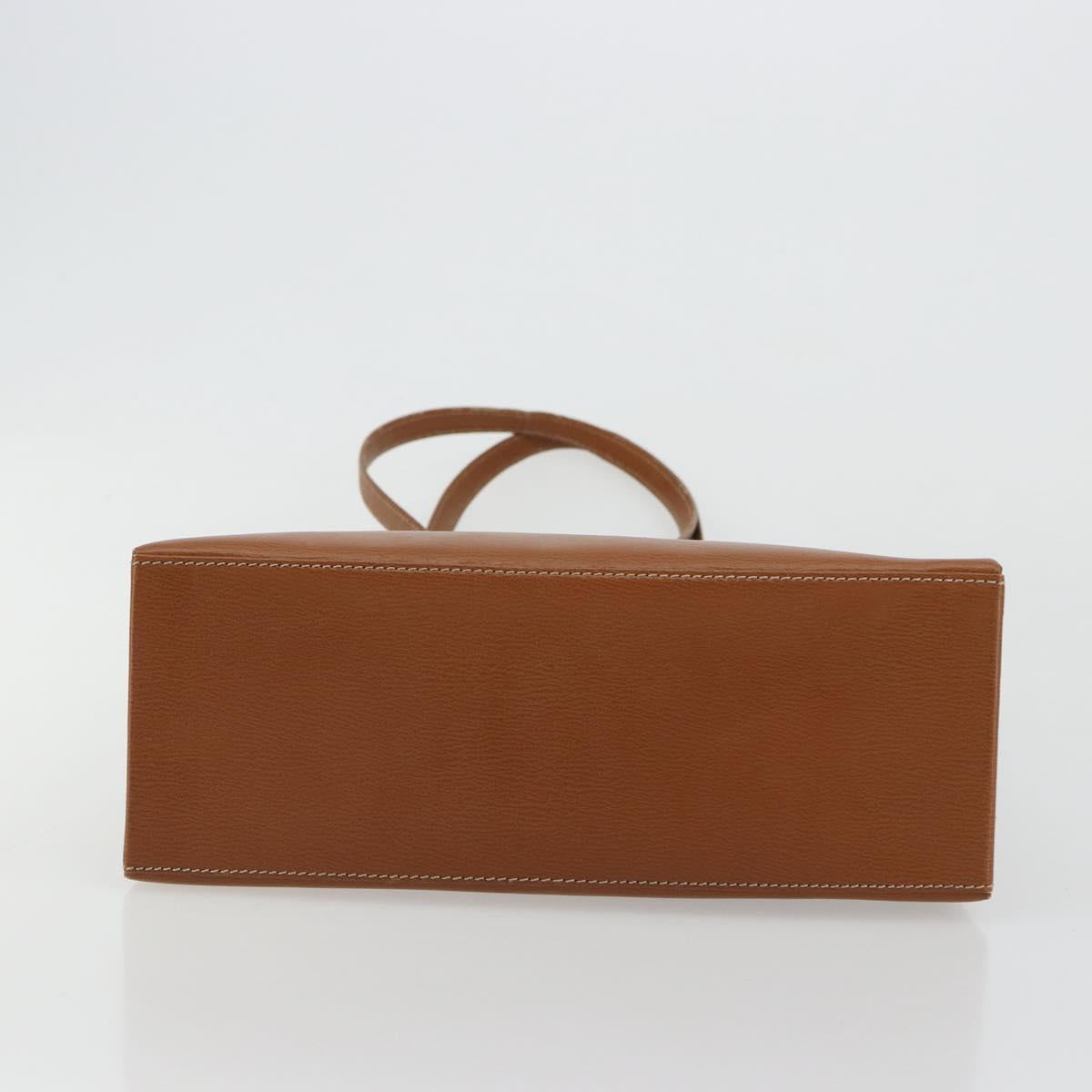 LOEWE Velazquez Shoulder Bag Leather Brown Gold Auth ka4263