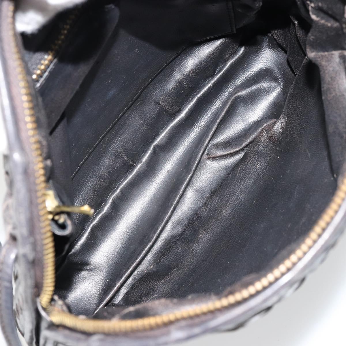 BOTTEGA VENETA INTRECCIATO Shoulder Bag Leather Black Auth ka4265A
