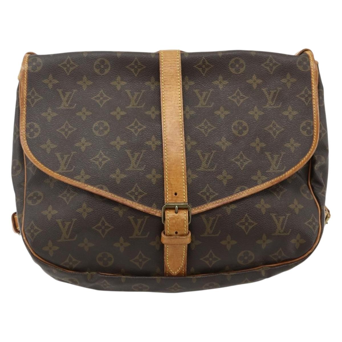 LOUIS VUITTON Monogram Saumur 35 Shoulder Bag M42254 LV Auth ka4266