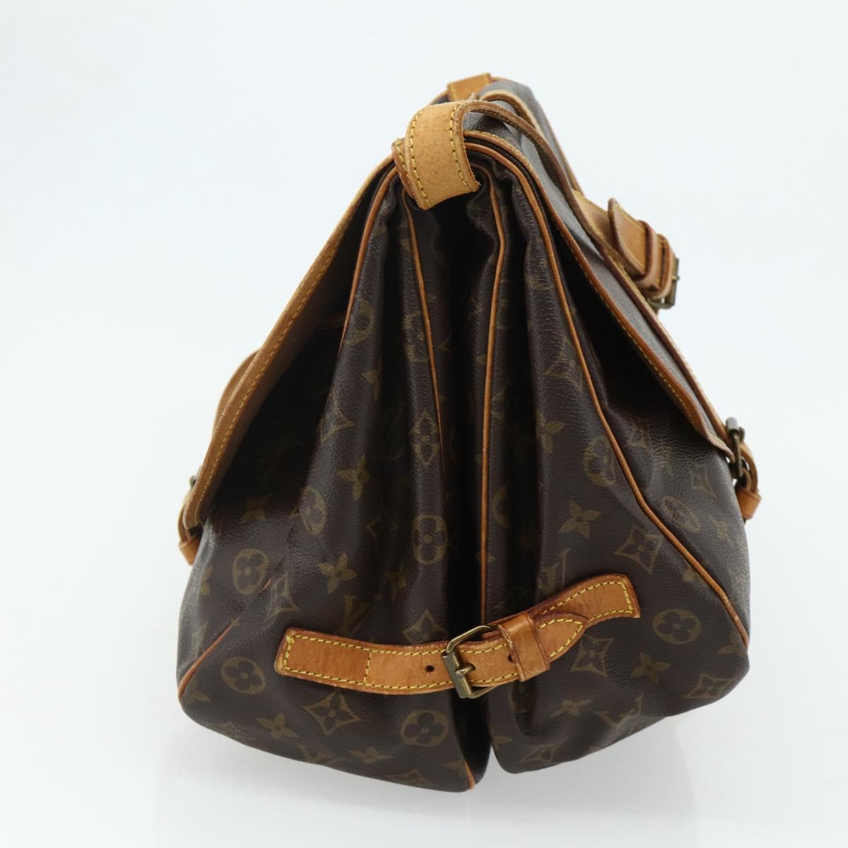 LOUIS VUITTON Monogram Saumur 35 Shoulder Bag M42254 LV Auth ka4266