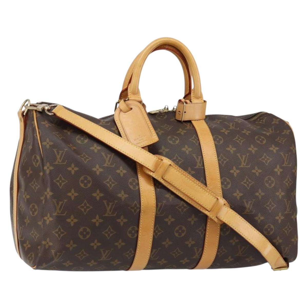 LOUIS VUITTON Monogram Keepall Bandouliere 45 Boston Bag M41418 LV Auth ka427