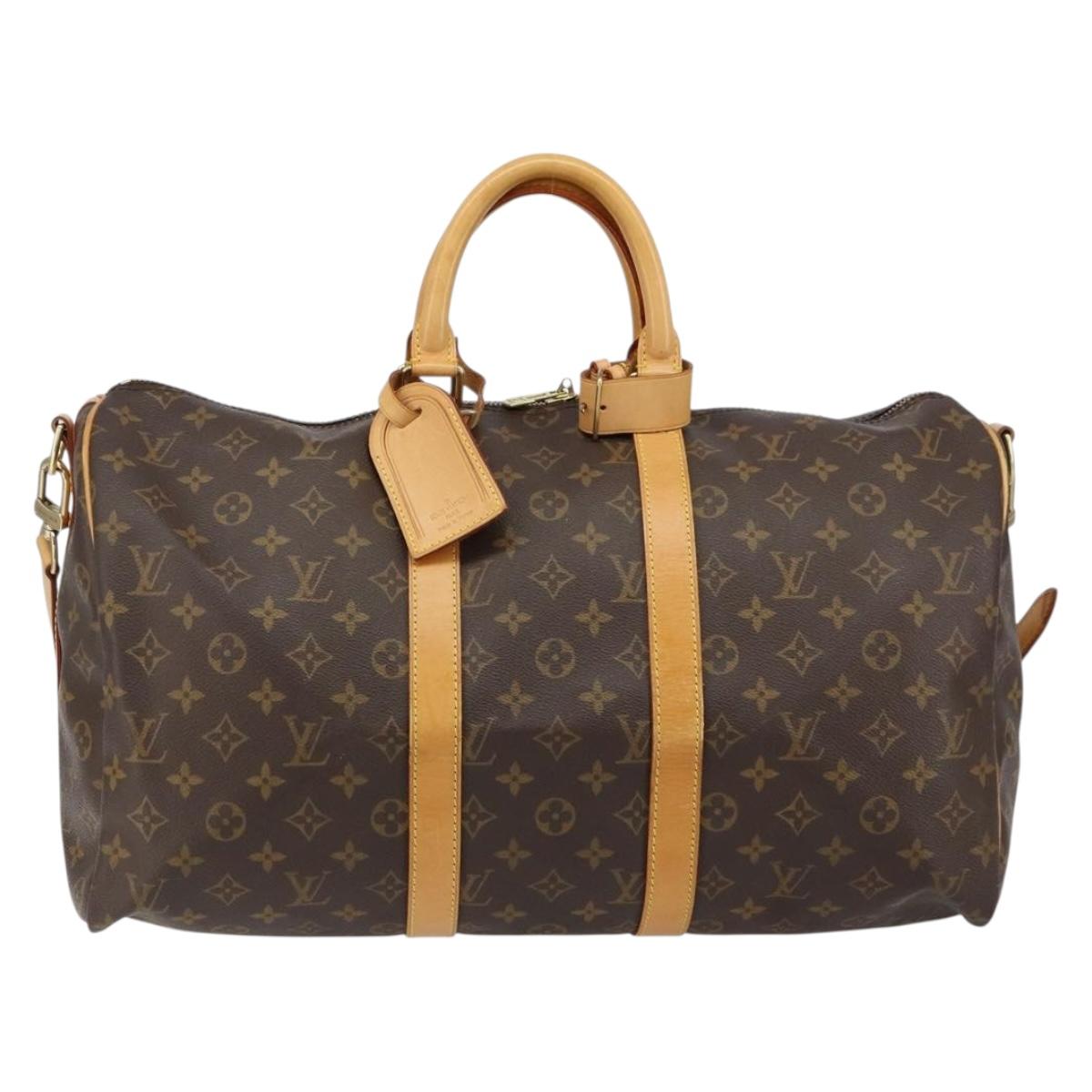 LOUIS VUITTON Monogram Keepall Bandouliere 45 Boston Bag M41418 LV Auth ka427
