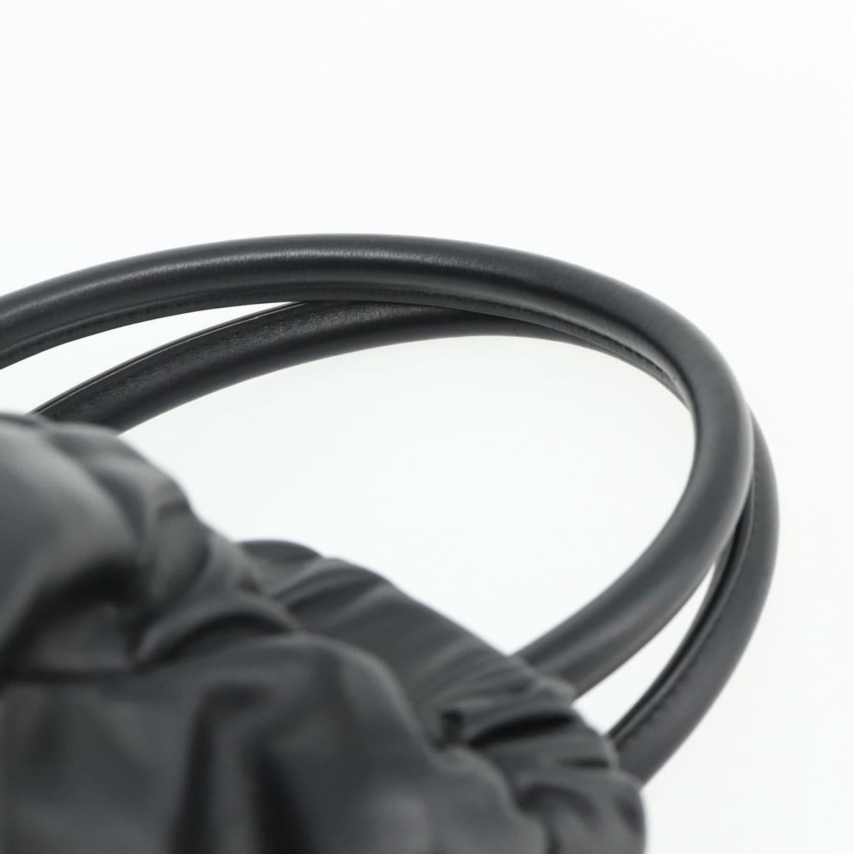 Salvatore Ferragamo Vala Hand Bag Leather 2way Black Gold Auth ka4273A