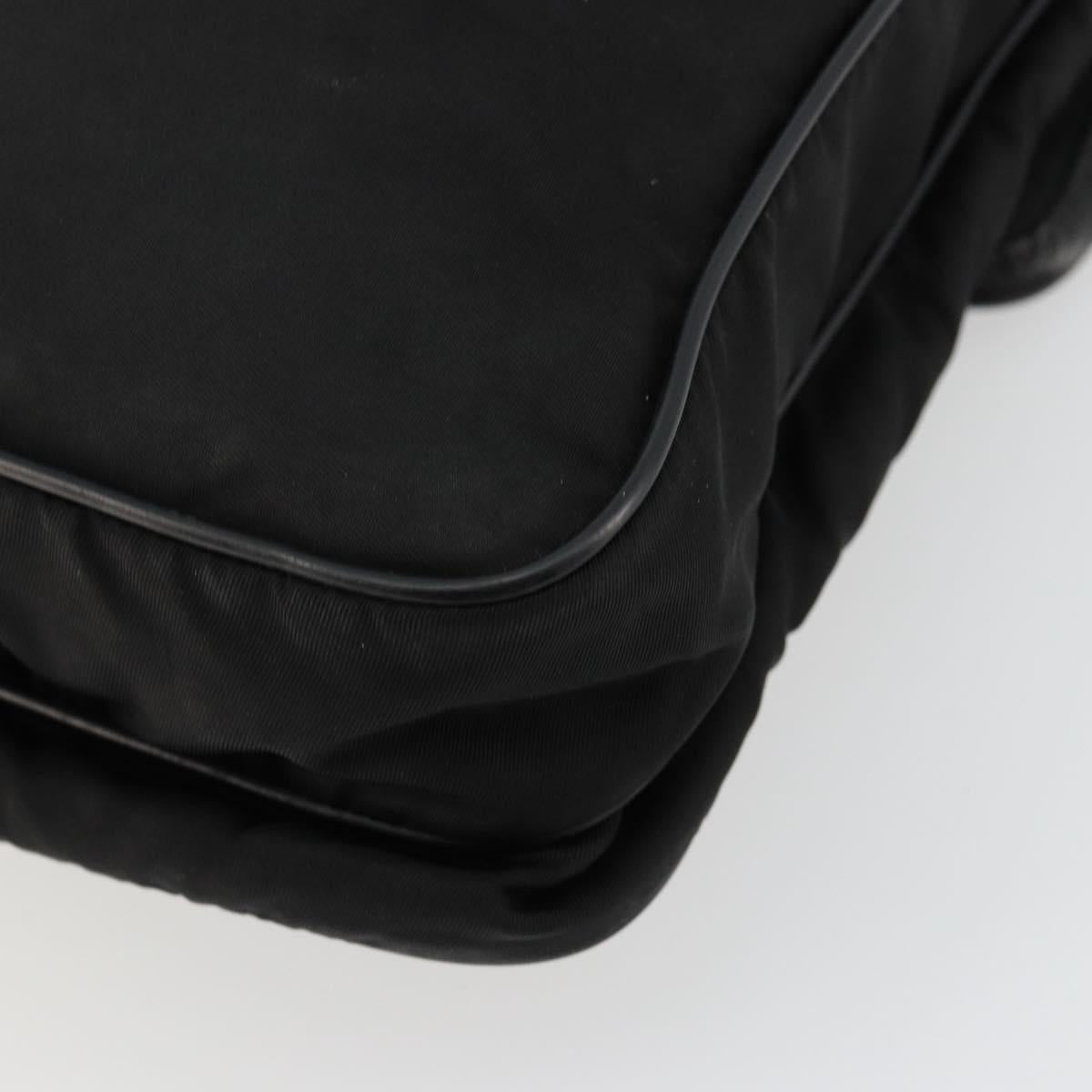 PRADA Shoulder Bag Nylon Black Silver Auth ka4274